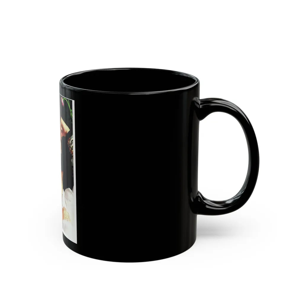 Barbara Carrera #64 (Vintage Female Icon) Black Coffee Mug-Go Mug Yourself