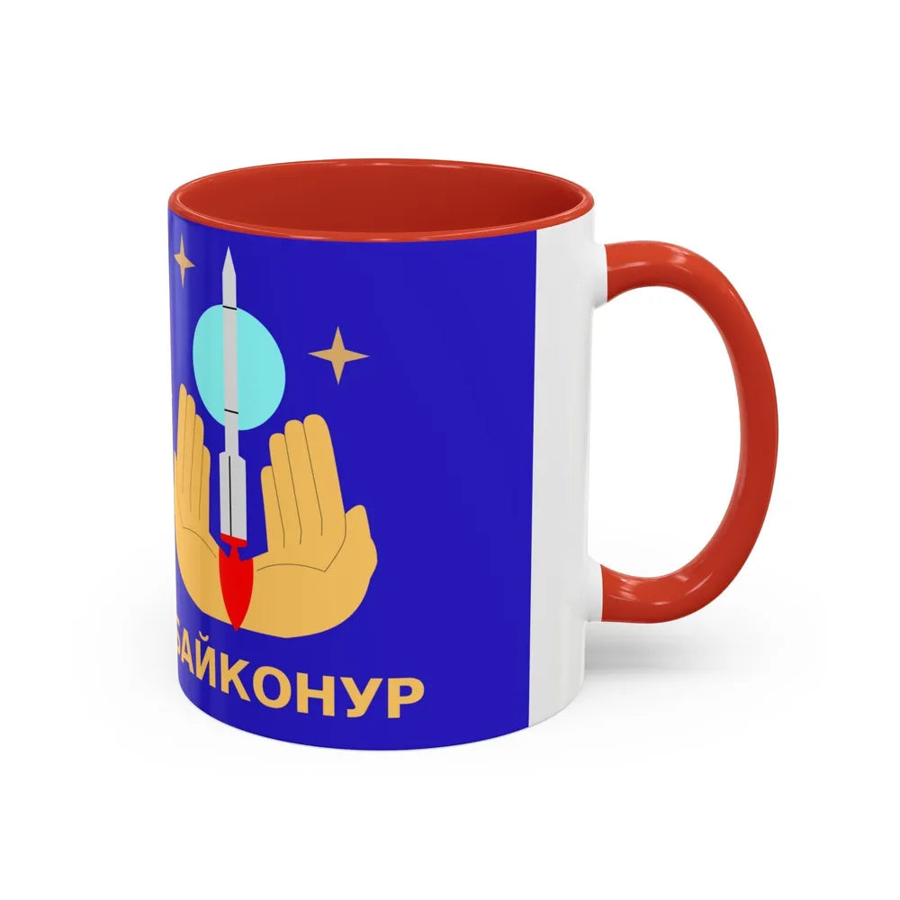 Flag of Baikonur Kazakhstan - Accent Coffee Mug-Go Mug Yourself