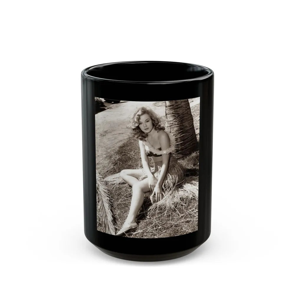 Leslie Parrish #218 (Vintage Female Icon) Black Coffee Mug-15oz-Go Mug Yourself