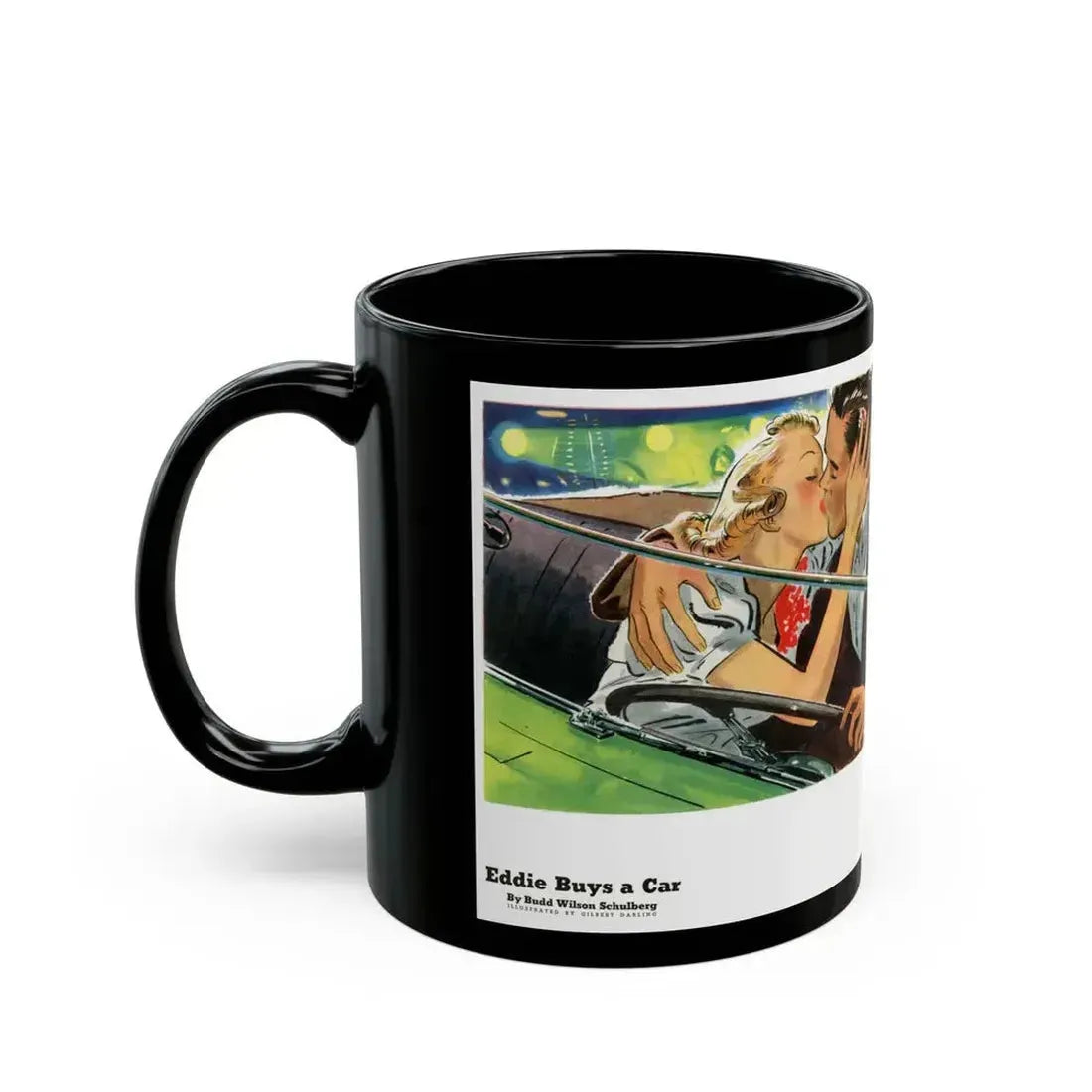 Eddie Buys A Car, 1939 - Black Coffee Mug - Go Mug Yourself