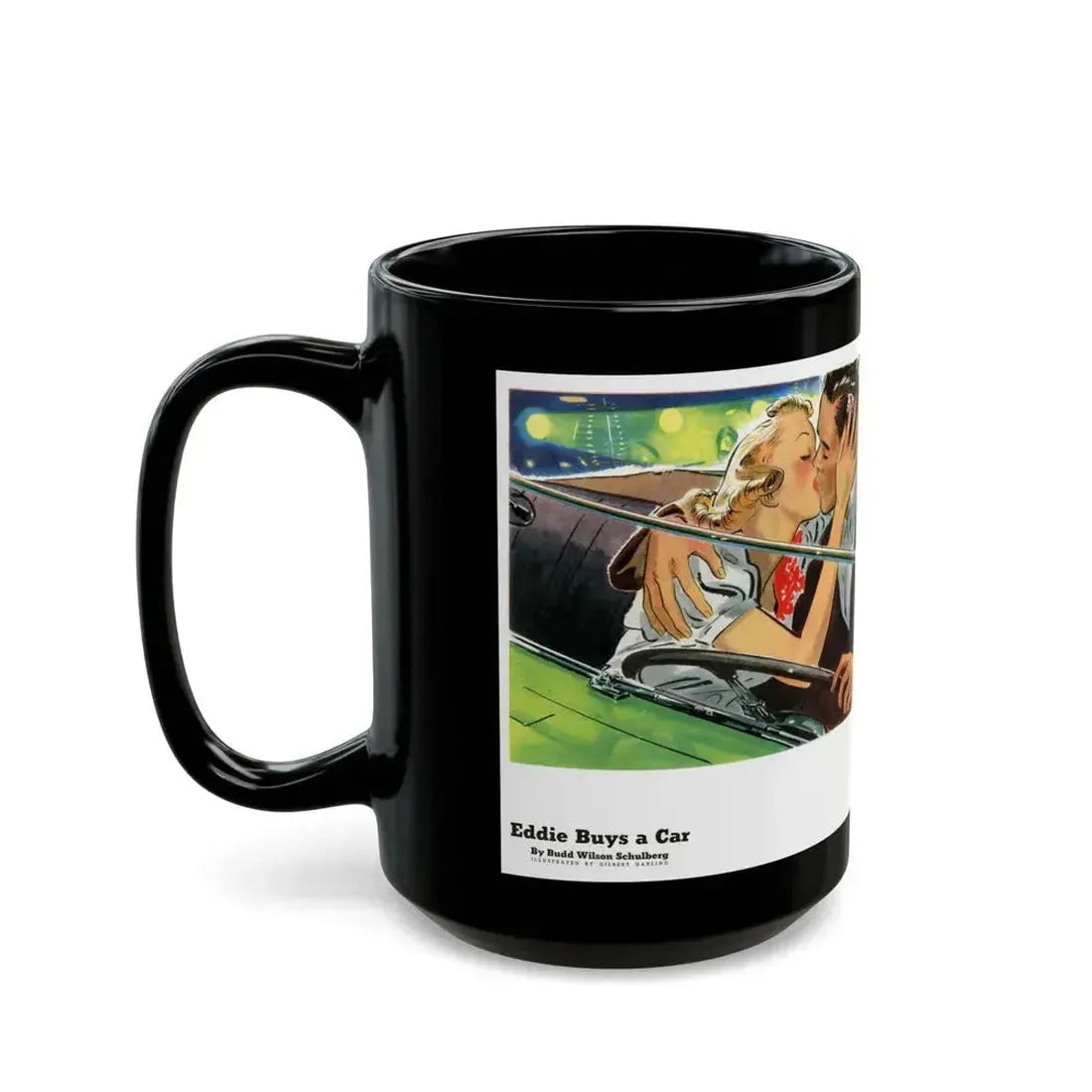 Eddie Buys A Car, 1939 - Black Coffee Mug - Go Mug Yourself