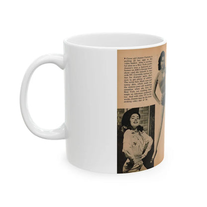 Jeanne Carmen #188 - Pages 70 & 71 Pages 3 & 4 of 7+3 B&W Photos & short article from PHOTO Digest Mag. Aug. '54 (Vintage Female Icon) White Coffee Mug-Go Mug Yourself