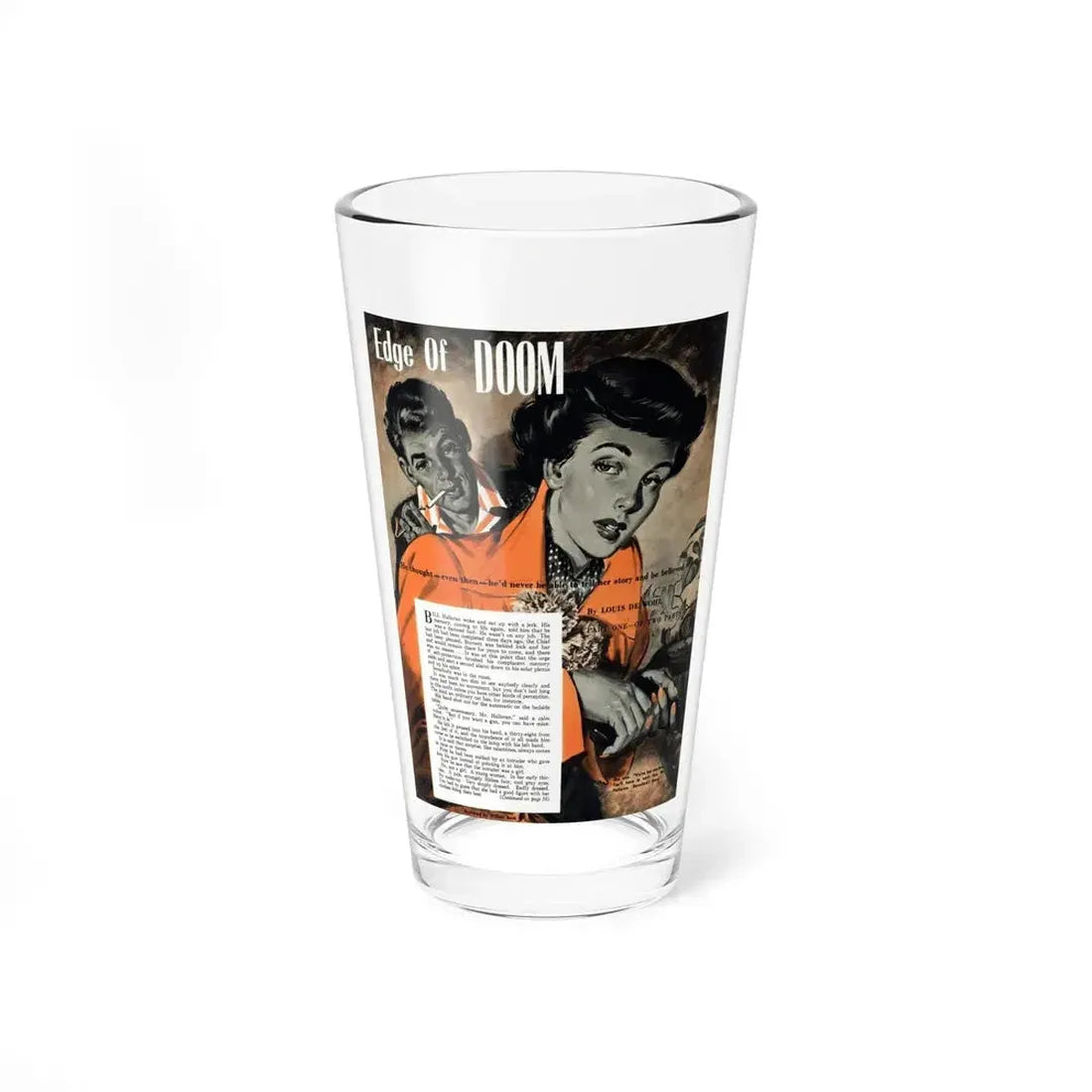 Edge Of Doom by Louis De Wohl, 1950 - Pint Glass 16oz 16oz - Go Mug Yourself