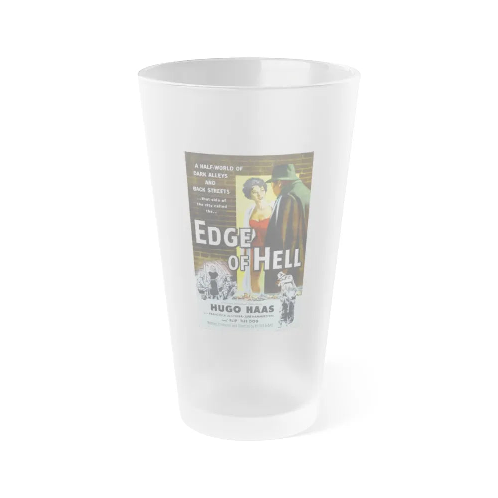 EDGE OF HELL 1956 Movie Poster - Frosted Pint Glass 16oz-16oz-Frosted-Go Mug Yourself