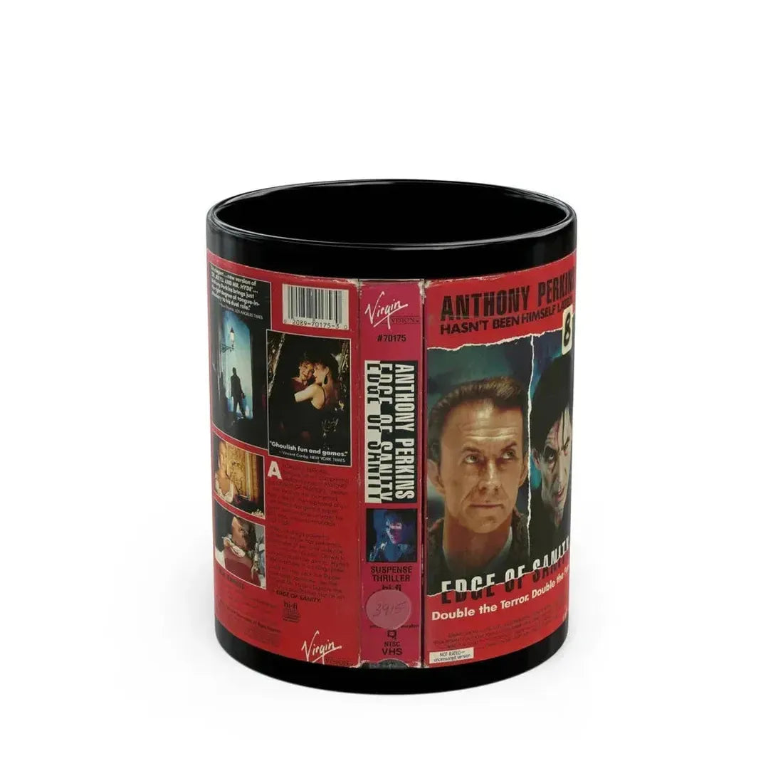EDGE OF SANITY (VHS COVER) - Black Coffee Mug 11oz - Go Mug Yourself