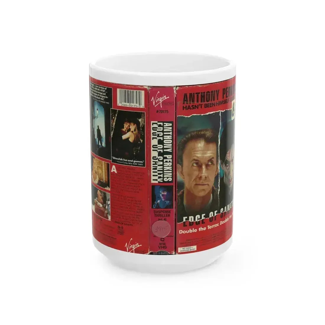 EDGE OF SANITY (VHS COVER) - White Coffee Mug 15oz - Go Mug Yourself