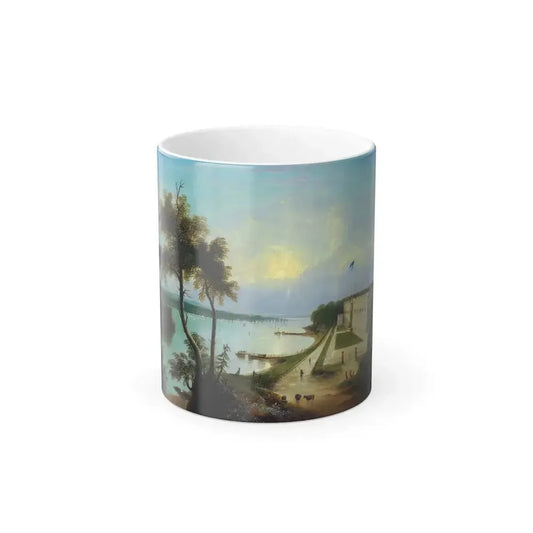 Edmund C Coates (1816-1871) Staten Island in the Narrows, New York - Oil on Canvas 1864 - Color Changing Mug 11oz 11oz - Go Mug Yourself