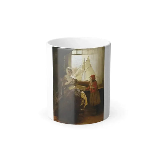 Eduard Charlemont (1848-1906) Dutch Fisherwoman with Child - Color Changing Mug 11oz 11oz - Go Mug Yourself