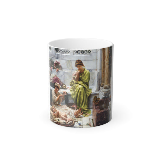 Edward John Poynter (1836-1919) Corner of the marketplace - Oil on Canvas 1887 - Color Changing Mug 11oz-11oz-Go Mug Yourself