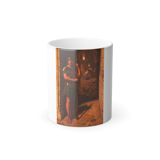 Edward John Poynter (1836-1919) Faithful unto Death (Soldier at Pompeii) - oil on canvas 1865 - Color Changing Mug 11oz-11oz-Go Mug Yourself