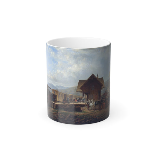 Edward Lamson Henry (1841-1919) The 9%3a45 Accommodation - Oil on Canvas 1867 - Color Changing Mug 11oz-11oz-Go Mug Yourself