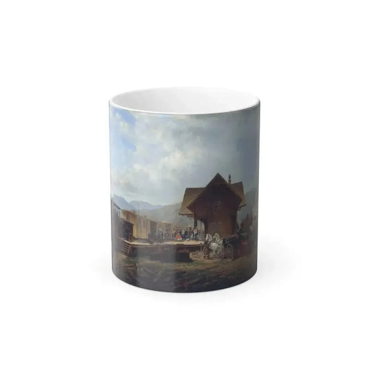 Edward Lamson Henry (1841-1919) The 9%3a45 Accommodation - Oil on Canvas 1867 - Color Changing Mug 11oz 11oz - Go Mug Yourself