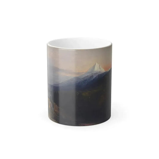 Edward Lear (1812-1888) A View Of Mount Athos And The Pantokrator Monastery, Greece - oil on canvas - Color Changing Mug 11oz 11oz - Go Mug Yourself