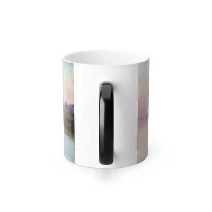 Edward Lear (1812-1888) Sheik Abadeh on the Nile - oil on canvas 1 - Color Changing Mug 11oz - Go Mug Yourself