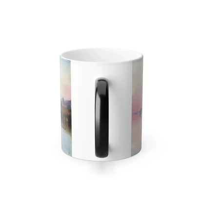 Edward Lear (1812-1888) Sheik Abadeh on the Nile - oil on canvas 1 - Color Changing Mug 11oz - Go Mug Yourself