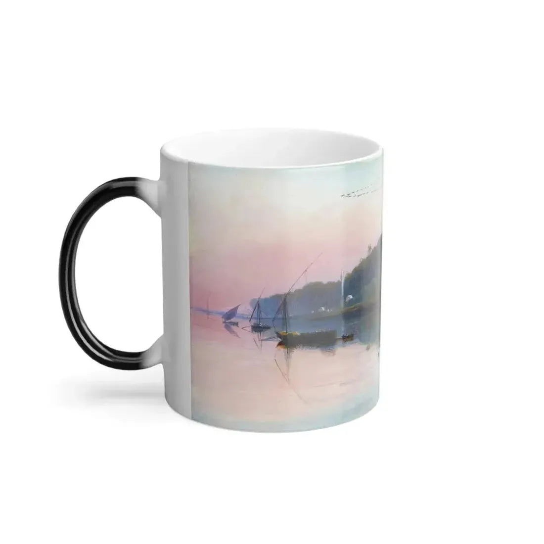 Edward Lear (1812-1888) Sheik Abadeh on the Nile - oil on canvas 1 - Color Changing Mug 11oz - Go Mug Yourself