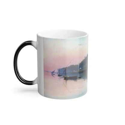 Edward Lear (1812-1888) Sheik Abadeh on the Nile - oil on canvas 1 - Color Changing Mug 11oz - Go Mug Yourself