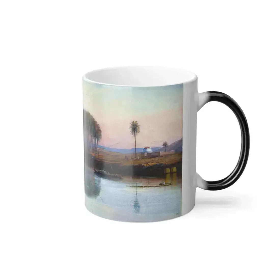 Edward Lear (1812-1888) Sheik Abadeh on the Nile - oil on canvas 1 - Color Changing Mug 11oz - Go Mug Yourself