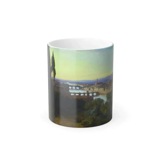 Edward Lear (1812-1888) View of Florence from Villa San Firenze, Near San Miniato - Oil on Canvas 1864 - Color Changing Mug 11oz 11oz - Go Mug Yourself