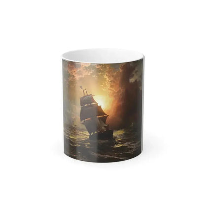 Edward Moran (1829-1901) A Clipper at Sunset, Edward Moran - 1877 - Color Changing Mug 11oz 11oz - Go Mug Yourself