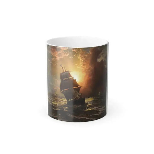 Edward Moran (1829-1901) A Clipper at Sunset, Edward Moran - 1877 - Color Changing Mug 11oz 11oz - Go Mug Yourself