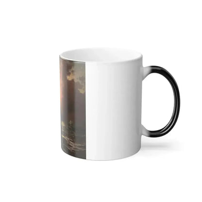 Edward Moran (1829-1901) A Clipper at Sunset, Edward Moran - 1877 - Color Changing Mug 11oz - Go Mug Yourself