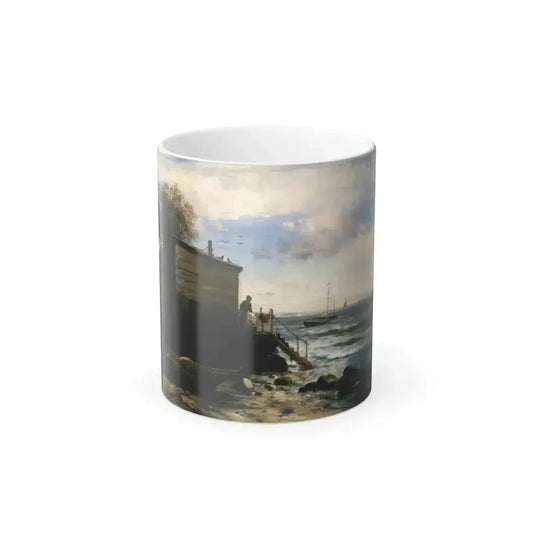 Edward Moran (1829-1901) Fisherman's Seashore Home - Color Changing Mug 11oz 11oz - Go Mug Yourself
