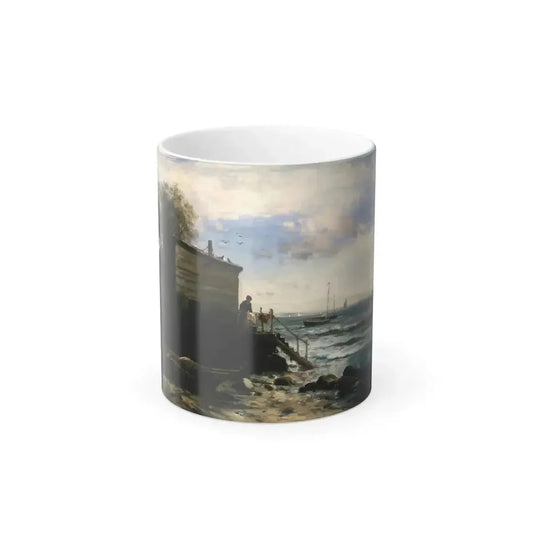 Edward Moran (1829-1901) Fisherman's Seashore Home - Color Changing Mug 11oz 11oz - Go Mug Yourself
