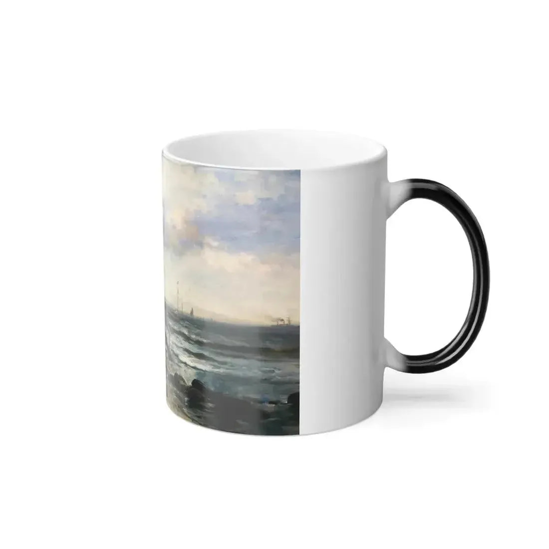 Edward Moran (1829-1901) Fisherman's Seashore Home - Color Changing Mug 11oz - Go Mug Yourself