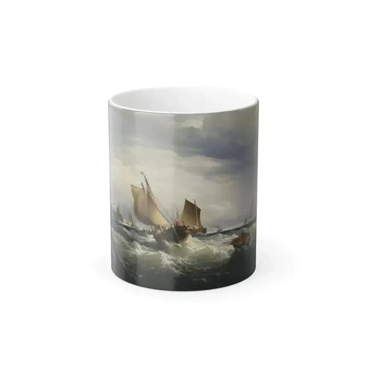 Edward Moran (1829-1901) Fishing Boats Beating up to Windward - Color Changing Mug 11oz 11oz - Go Mug Yourself
