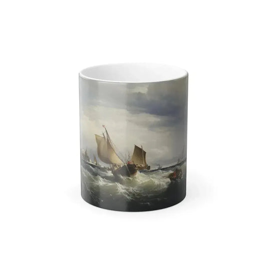 Edward Moran (1829-1901) Fishing Boats Beating up to Windward - Color Changing Mug 11oz 11oz - Go Mug Yourself