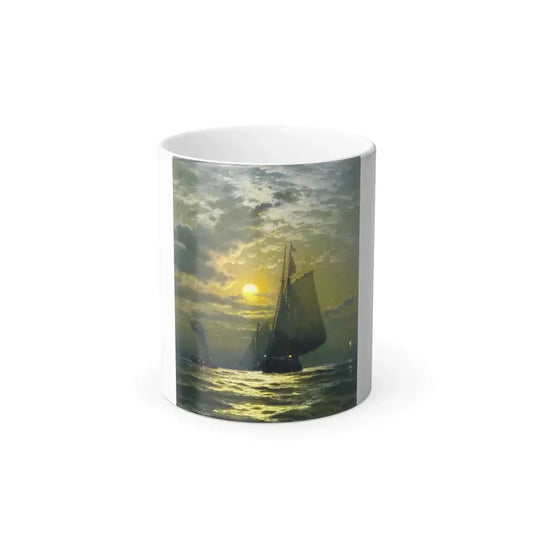 Edward Moran (1829-1901) Sailing by Moonlight, New York Harbor - Color Changing Mug 11oz 11oz - Go Mug Yourself