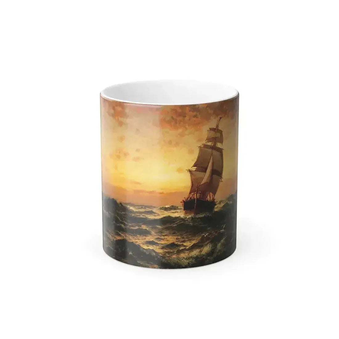 Edward Moran (1829-1901) Ship at Sea, Sunset - Color Changing Mug 11oz 11oz - Go Mug Yourself
