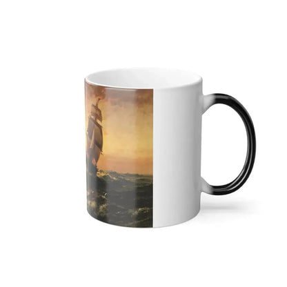 Edward Moran (1829-1901) Ship at Sea, Sunset - Color Changing Mug 11oz - Go Mug Yourself