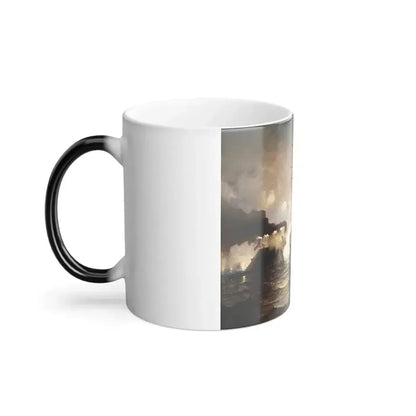 Edward Moran (1829-1901) Sinking of the Cumberland  by the Merrimack - Color Changing Mug 11oz - Go Mug Yourself