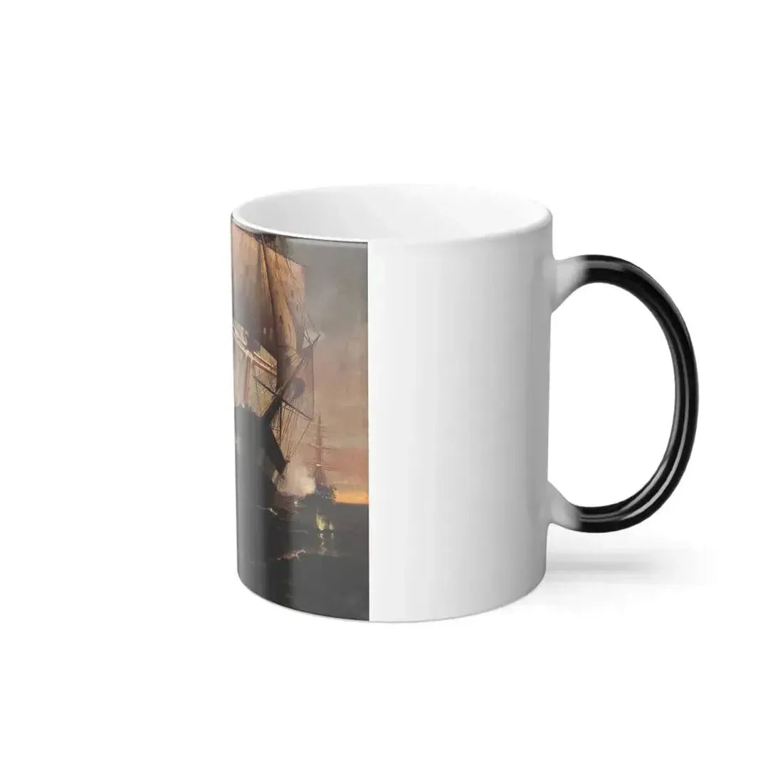 Edward Moran (1829-1901) Sinking of the Cumberland  by the Merrimack - Color Changing Mug 11oz - Go Mug Yourself