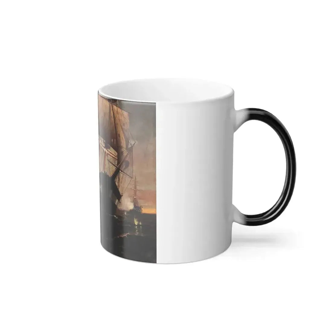 Edward Moran (1829-1901) Sinking of the Cumberland  by the Merrimack - Color Changing Mug 11oz - Go Mug Yourself