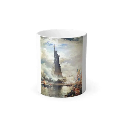 Edward Moran (1829-1901) Statue of Liberty unveiled - 1886 - Color Changing Mug 11oz 11oz - Go Mug Yourself