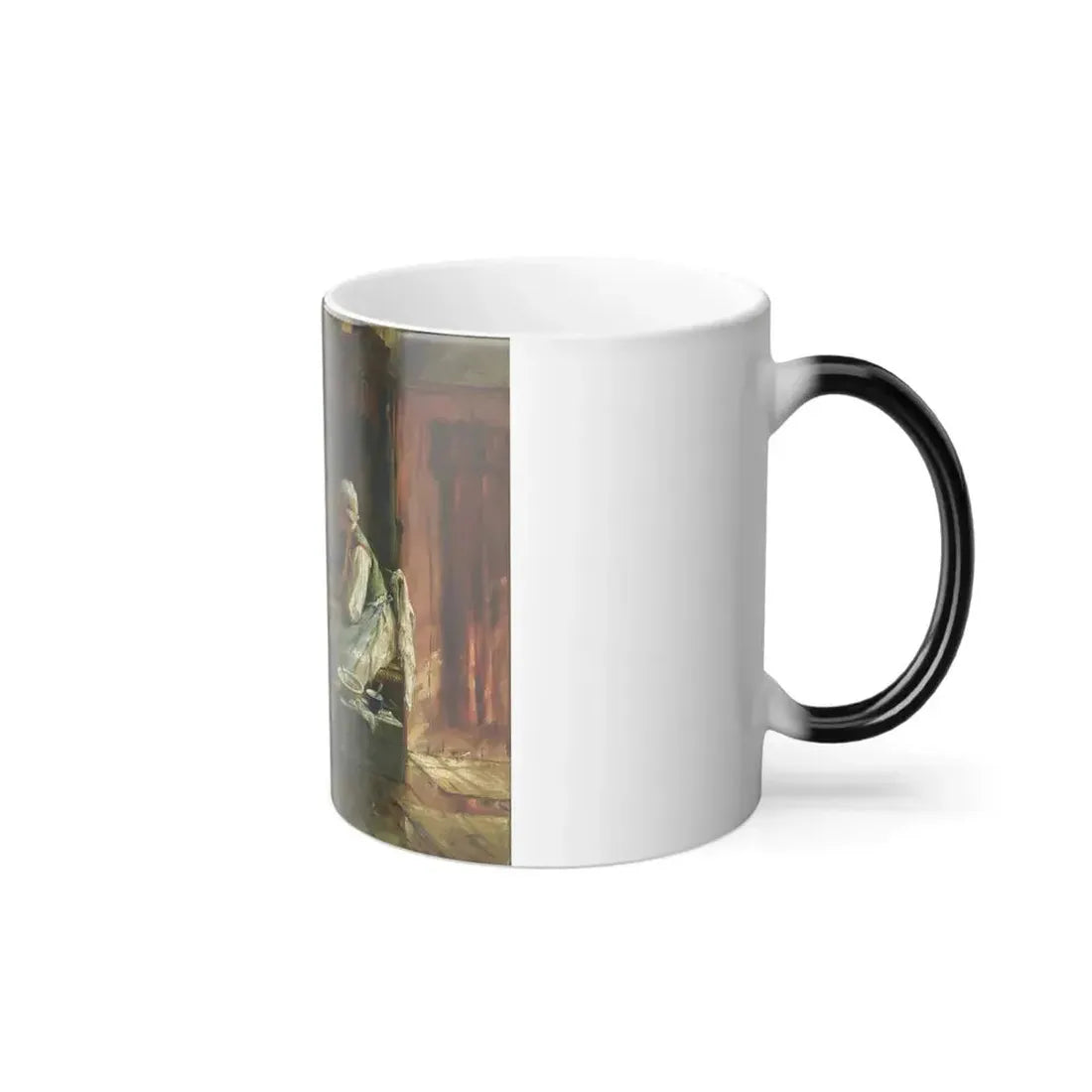 Edward Portielje (1861-1949) The Latest Gossip - Oil on canvas - Color Changing Mug 11oz - Go Mug Yourself