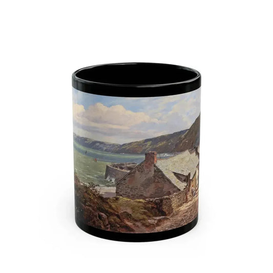 Edward Wilkins Waite (1854-1924) Clovelly - 1881 - Black Coffee Mug 11oz - Go Mug Yourself