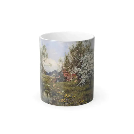 Edward Wilkins Waite (1854-1924) The Mill Cottage in Spring - Color Changing Mug 11oz 11oz - Go Mug Yourself