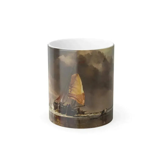 Edward William Cooke (1811-1880) Dutch Pincks off Hatwyk - Oil on canvas 1853 - Color Changing Mug 11oz 11oz - Go Mug Yourself
