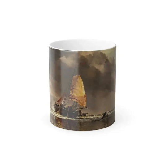 Edward William Cooke (1811-1880) Dutch Pincks off Hatwyk - Oil on canvas 1853 - Color Changing Mug 11oz 11oz - Go Mug Yourself