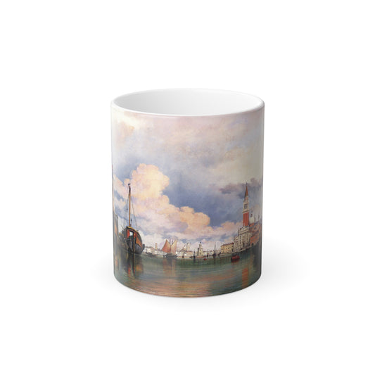 Edward William Cooke (1811-1880) The Church Of The Gesuati And Riva Delle Zattere, With San Giorgio Magg-0 - Color Changing Mug 11oz-11oz-Go Mug Yourself