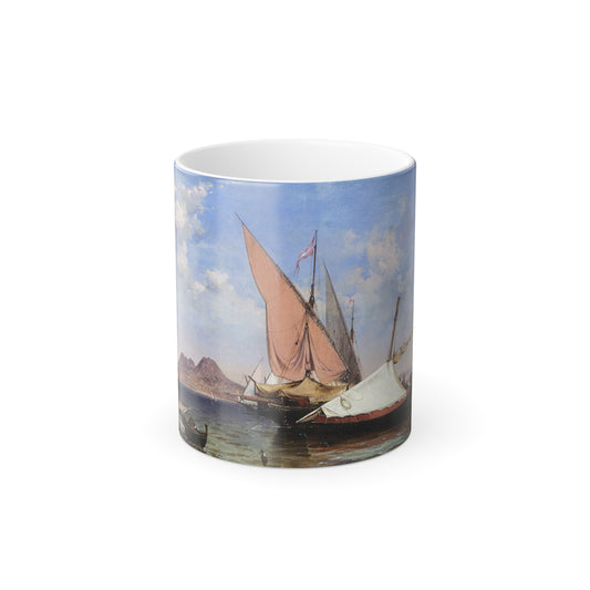 Edward William Cooke (1811-1880) Vesuvius, Catalan and Paranzella - Oil on canvas 1847 - Color Changing Mug 11oz-11oz-Go Mug Yourself