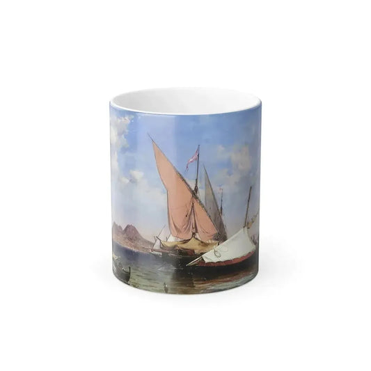 Edward William Cooke (1811-1880) Vesuvius, Catalan and Paranzella - Oil on canvas 1847 - Color Changing Mug 11oz 11oz - Go Mug Yourself
