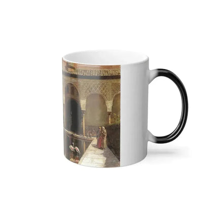 Edwin Lord Weeks (1849-1903) A Court in The Alhambra in the Time of the Moors - Oil on canvas 1876 - Color Changing Mug 11oz - Go Mug Yourself