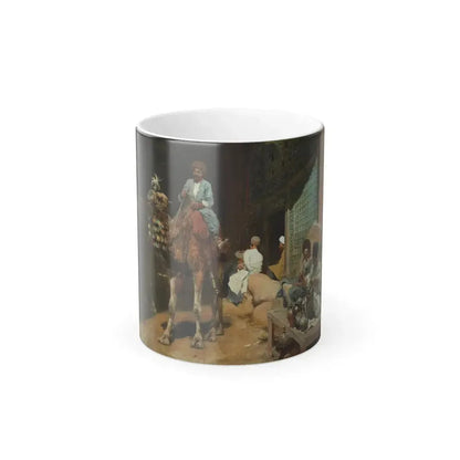 Edwin Lord Weeks (1849-1903) A Market in Ispahan - Oil on Canvas - Color Changing Mug 11oz 11oz - Go Mug Yourself