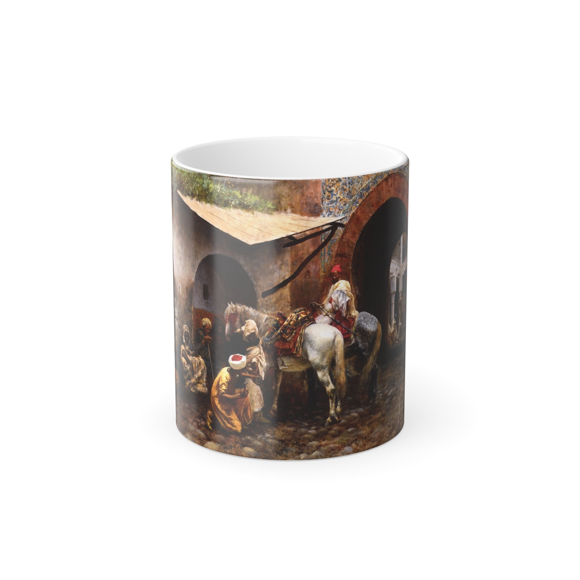 Edwin Lord Weeks (1849-1903) A Moorish Blacksmith - oil on canvas - Color Changing Mug 11oz-11oz-Go Mug Yourself