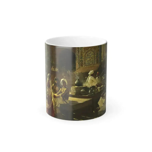 Edwin Lord Weeks (1849-1903) An Open-Air Kitchen, Lahore, India - oil on canvas - Color Changing Mug 11oz 11oz - Go Mug Yourself